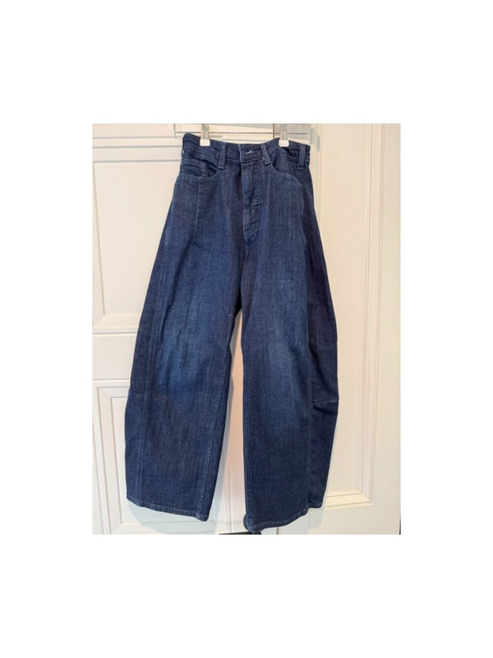 Pilcro Anthropologie High-Rise Wide Barrel Jeans Size 24 Dark Wash